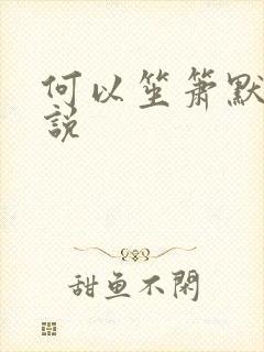 何以笙箫默 小说
