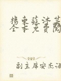 杨东苏沐芸小说全本免费阅读下载