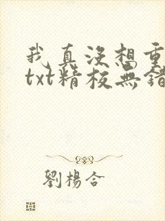 我真没想重生啊txt精校无错版