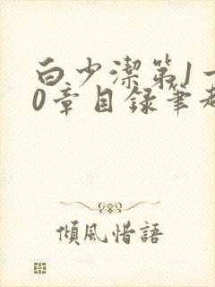 白少洁第1一40章目录笔趣阁