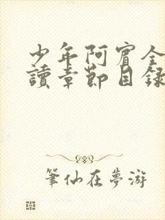 少年阿宾全文阅读章节目录