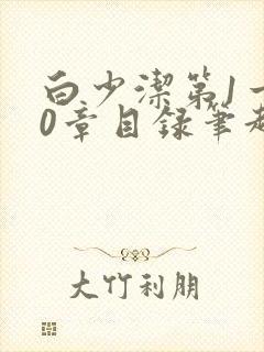 白少洁第1一40章目录笔趣阁