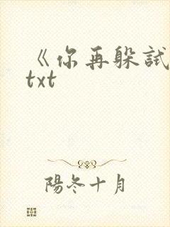 《你再躲试试》txt