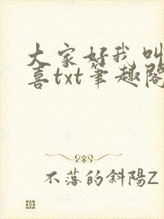 大家好我叫林小喜txt笔趣阁