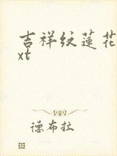 吉祥纹莲花楼txt