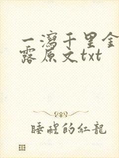 一泻千里金银花露原文txt