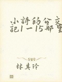 小诗的公交车日记1一15哪里能看