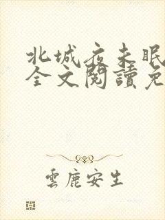北城夜未眠小说全文阅读免费