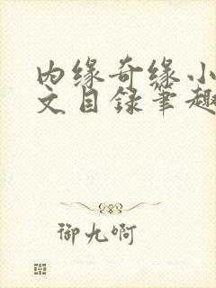 内缘奇缘小说全文目录笔趣阁