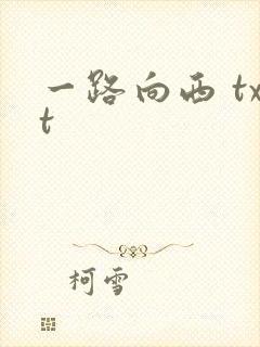 一路向西 txt