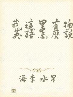 我这里有物资用英语怎么说