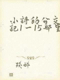 小诗的公交车日记1一15哪里能看
