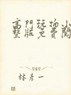 高门玩物小说完整版免费阅读