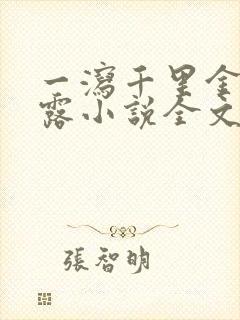 一泻千里金银花露小说全文免费阅读