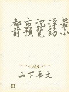 都市沉浮最快超前预览的小说3030