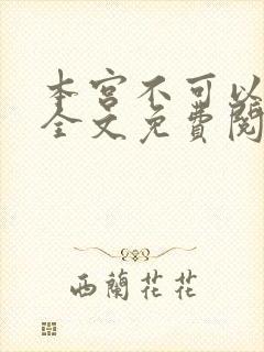 本宫不可以小说全文免费阅读
