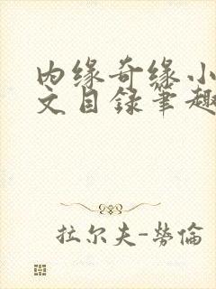 内缘奇缘小说全文目录笔趣阁