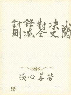 针锋对决小说未删减全文阅读