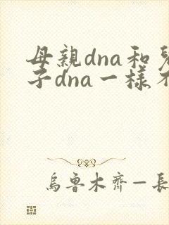 母亲dna和儿子dna一样不