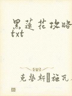 黑莲花攻略手册txt