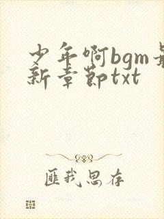 少年啊bgm最新章节txt