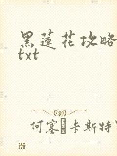 黑莲花攻略手册txt