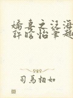 娇妻之泛海之舟许晗怡笔趣阁