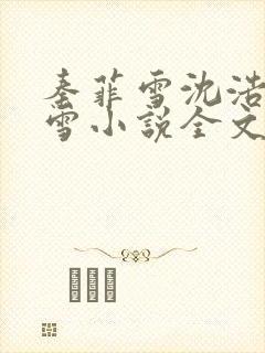 秦菲雪沈浩秦菲雪小说全文免费阅读求书