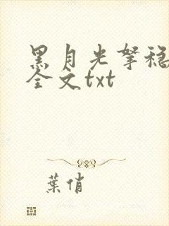 黑月光拿稳小说全文txt