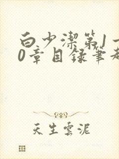 白少洁第1一40章目录笔趣阁