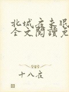 北城夜未眠小说全文阅读免费