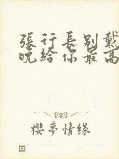 张行长别戴了今晚给你最高的待遇