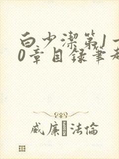 白少洁第1一40章目录笔趣阁