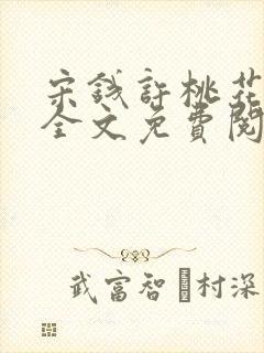 宋钱许桃花小说全文免费阅读