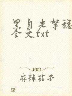 黑月光拿稳小说全文txt