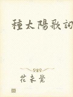 种太阳歌词