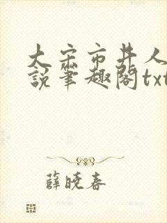 大宋市井人家小说笔趣阁txt