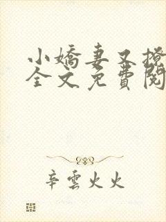 小娇妻又撩又甜全文免费阅读