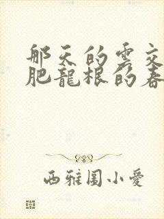 那天的云交雨合肥龙根的春天