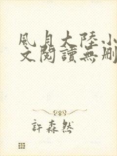 风月大陆小说全文阅读无删减