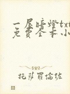 一屋暗灯txt免费全本小说电子书