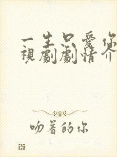 一生只爱你 电视剧剧情介绍