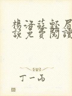 杨洛苏轻眉笔小说免费阅读