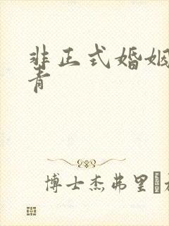 非正式婚姻雾里青