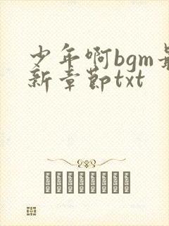 少年啊bgm最新章节txt