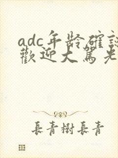 adc年龄确认欢迎大驾光临小说