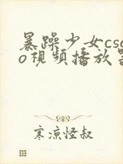 暴躁少女csgo视频播放器推荐