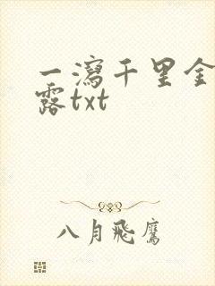 一泻千里金银花露txt