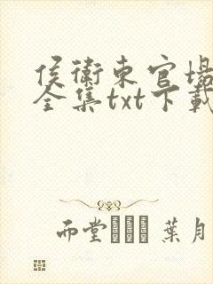 侯卫东官场笔记全集txt下载