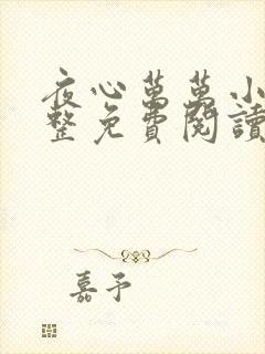 夜心万万小说完整免费阅读全文